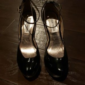 Steve Madden Blk Patent Platform Mary Jane's  8